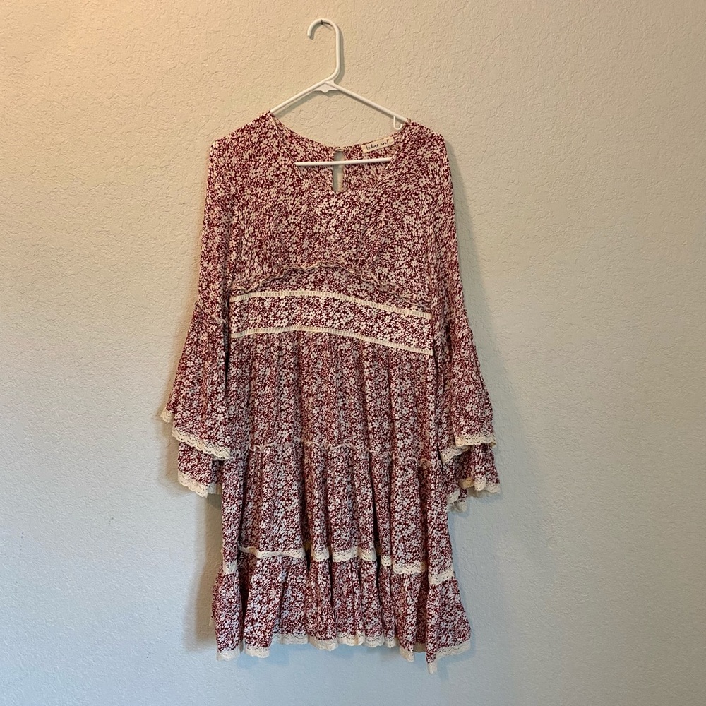 Indigo Soul red floral mini dress, size M